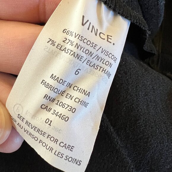 Vince Bib V-Neck Sheath Dress Black Size 6 - Picture 10 of 13